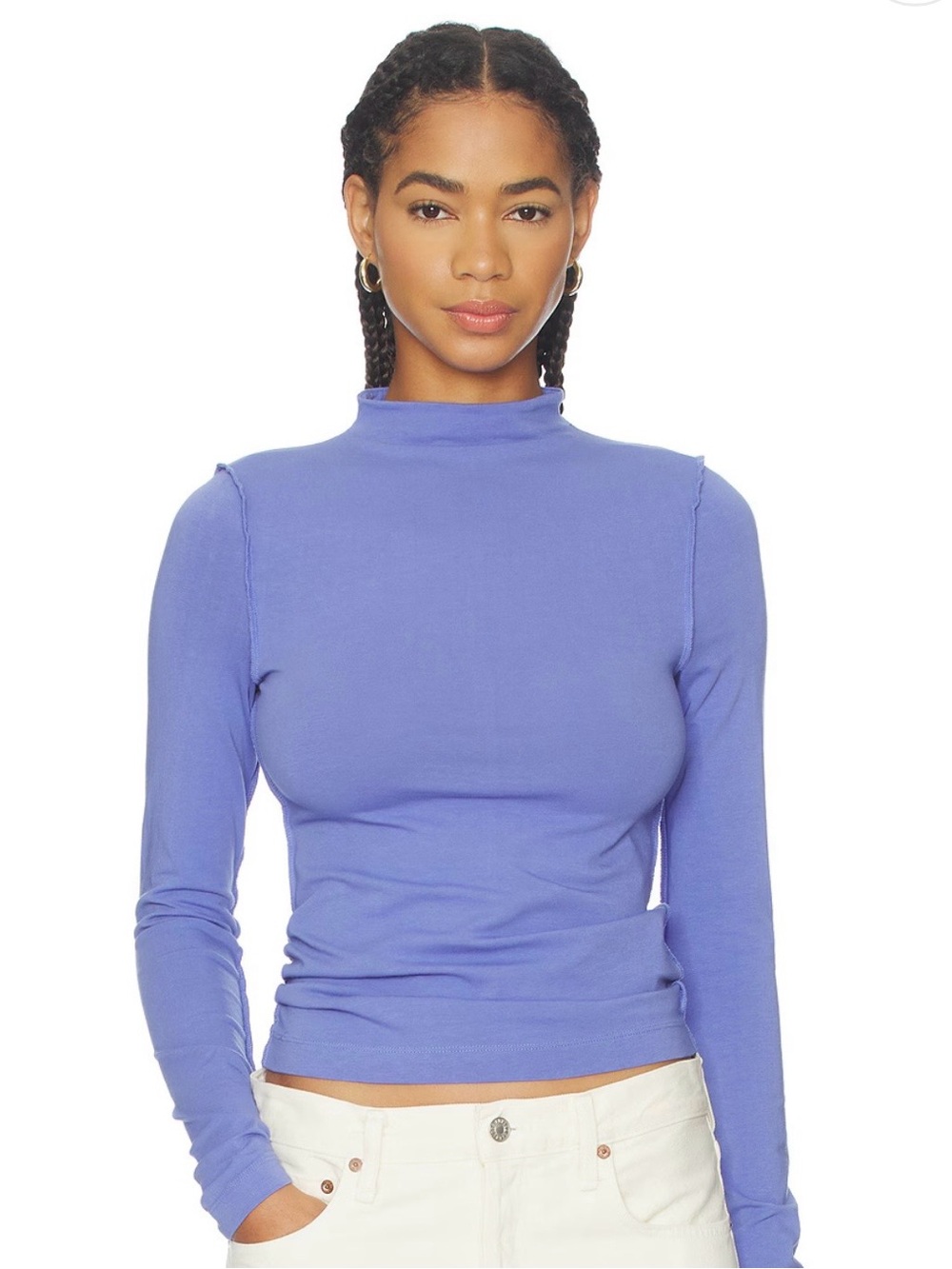 We the Free Kenzie Long Sleeve Top in Periwinkle
